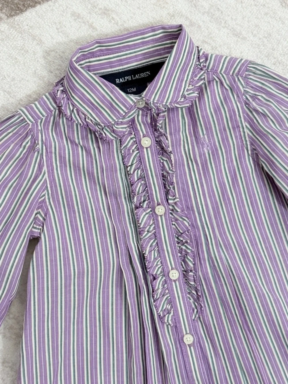 Ralph Lauren Lilac Stripe Button Down 12M